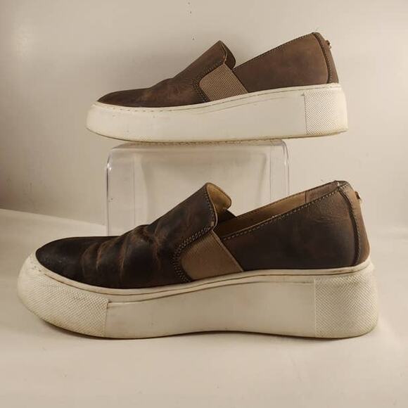 Alex Marie Women's 4 Feature Tech Brown-Leather Platform Slip-on Sneakers 6M - Picture 3 of 7